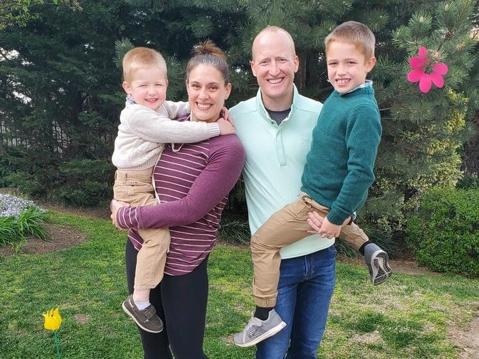 Keller employee with her family
