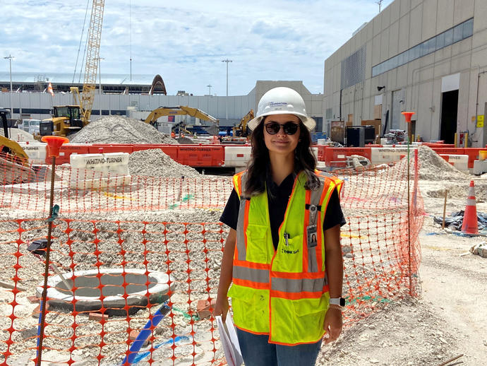 Keller female project engineer on site