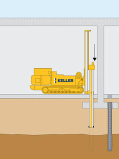 Keller rig installing micropiles