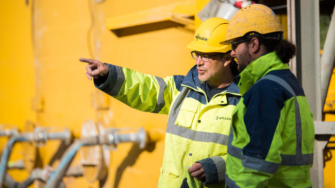 Vue personnel sur chantier Kellermann