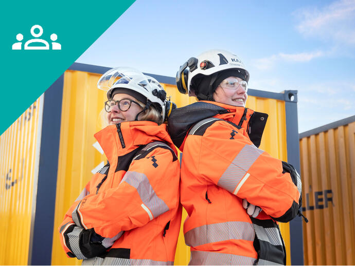 Two female construction employees